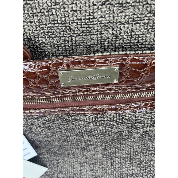 Samantha Brown Faux Croc Large Brown Travel Handbag Purse NWT - Picture 4 of 8